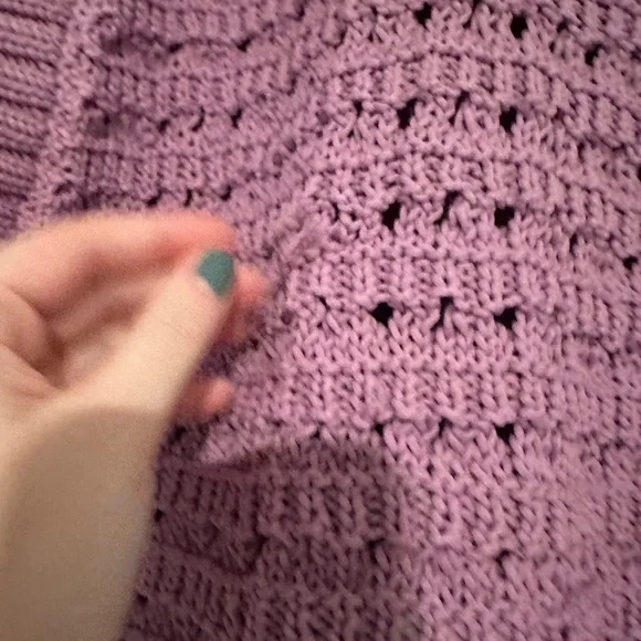 Varley Fillmore Knit Top Women's XL Lilac Purple Cropped Short Sleeve Sweater - Picture 3 of 10
